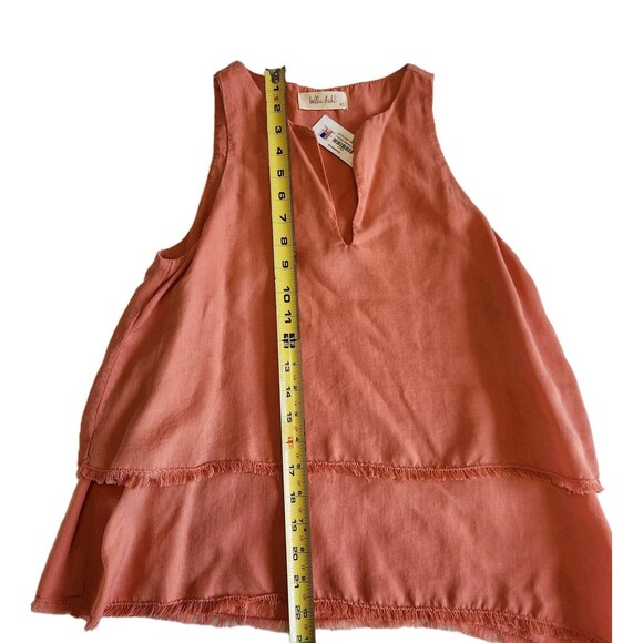 NWT Bella Dahl Pink Sleeveless Boho Fringe Hem Top Women's XS Indie Chic - Picture 7 of 8